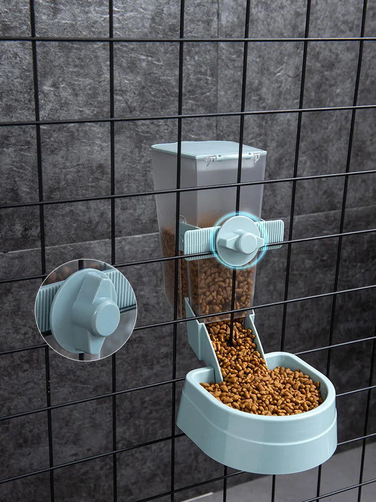 Automatic Pet Feeder Cage Hanging Bowl Water Bottle Food Container Dispenser For Puppy Cats Rabbit Birds Pet Feeding Product