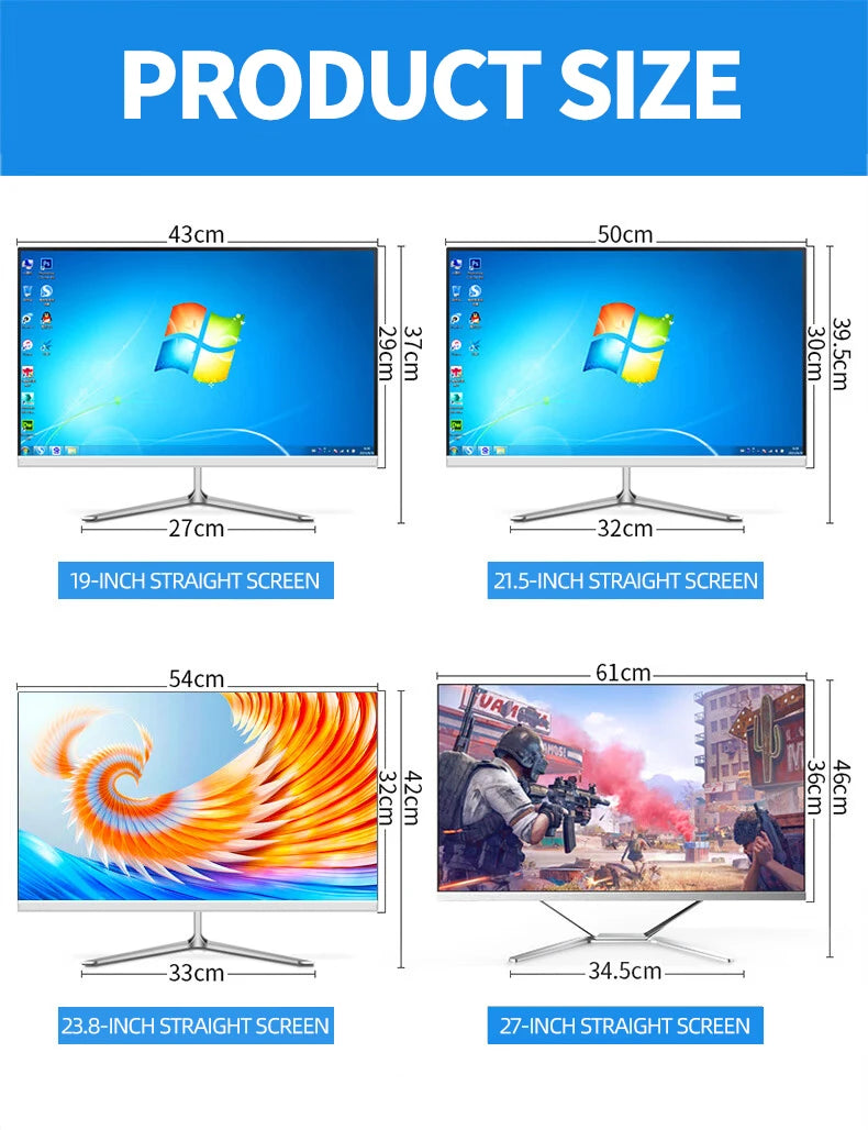 24" Core All-in-One PC Intel I5 5200u Monoblock Computadora 8GB RAM 256GB SSD OEM AIO Computer All in One PC With UPS Battery