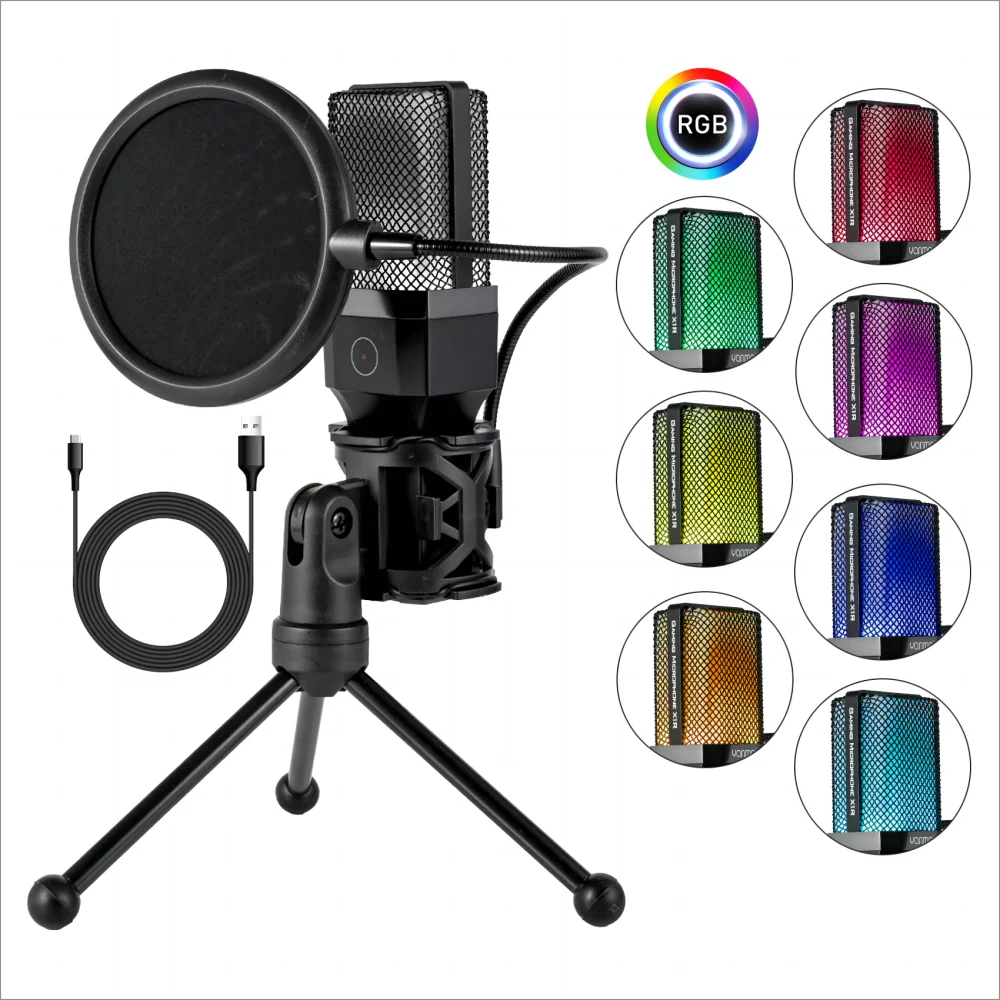 Demao X1R High Quality Recording Studio Equipment Usb Podcast Microphones for Live Streaming youtube Gaming