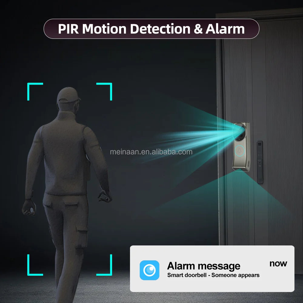 Wholesale 4MP 2K Waterproof Outdoor Doorbell Wireless WiFi Smart Ring Door Bell Camera Dual Lens WiFi Video Doorbell Camera