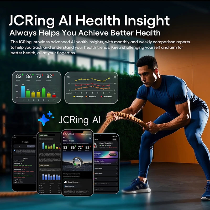 JCRing 2301B High Quality Intelligent Smartring Manufacture Blood Health Monitoring Risk Assessment Smart Ring for Android Phone