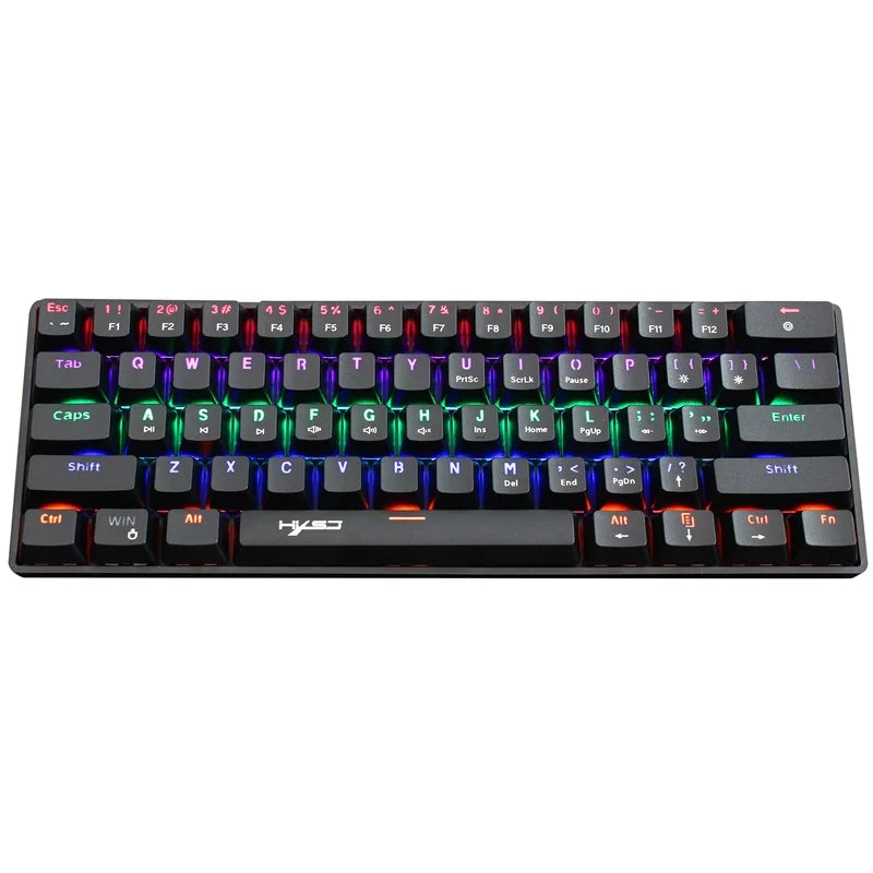 V900 Gaming Mechanical Keyboard Gamer Blue Switch 61 Key Wired Keyboard Anti-ghosting RGB Mix Backlit USB for Gamer PC Laptop