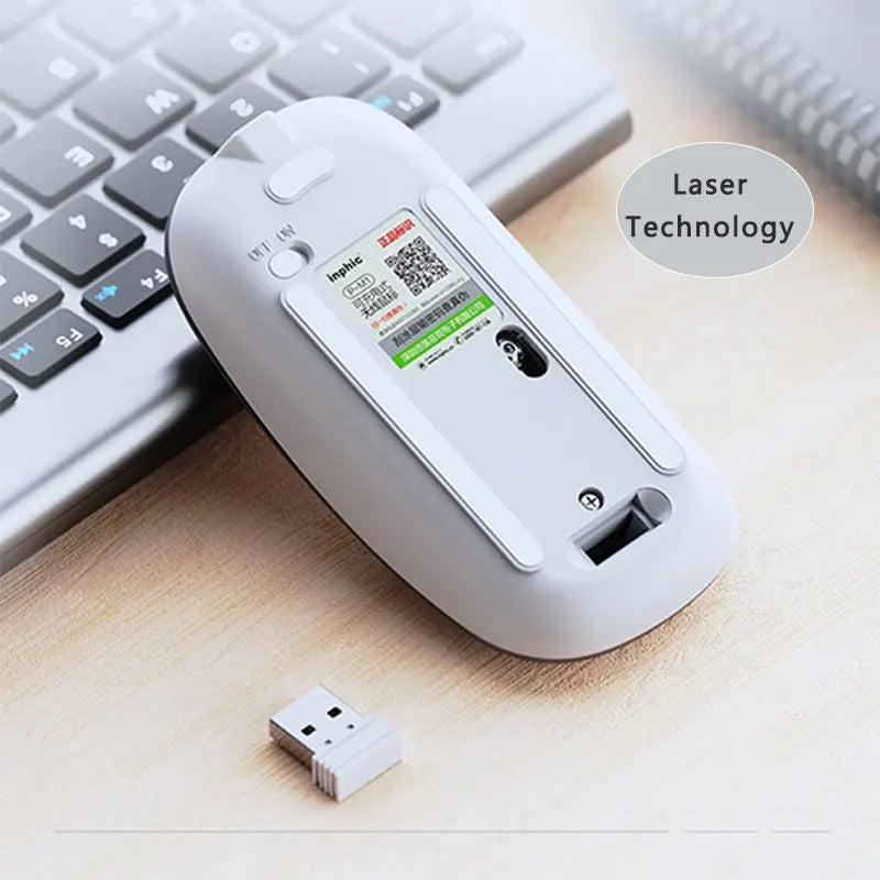 Wireless Mouse Rechargeable Silent Power Display Adjustable DPI Smart Stay Ergonomic Computer Mause For Laptop PC Macbook Office
