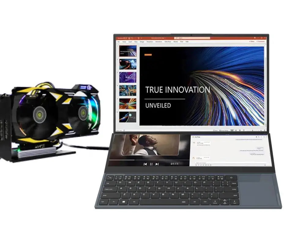 Custom Logo 16+14 Inch Dual Screen Intel I7 9th Gen Laptop Win 11 16GB+512GB SSD 15.6 Inches New Metal Body OEM 1920x1200