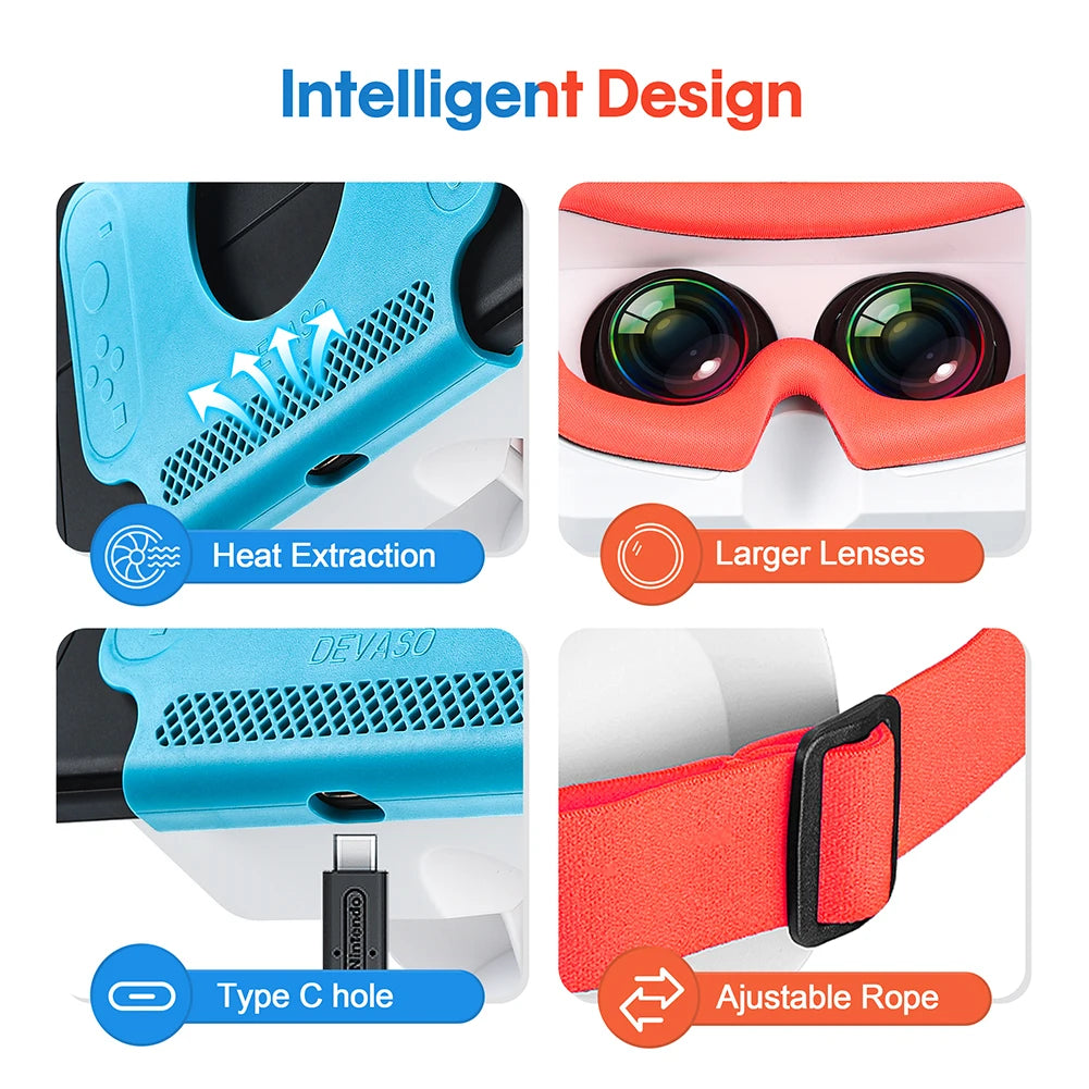 Adjustable VR Headset for Nintend Switch OLED Model VR Glasses Virtual Reality Switch 3D Stereo Game Accessories VR Glasses