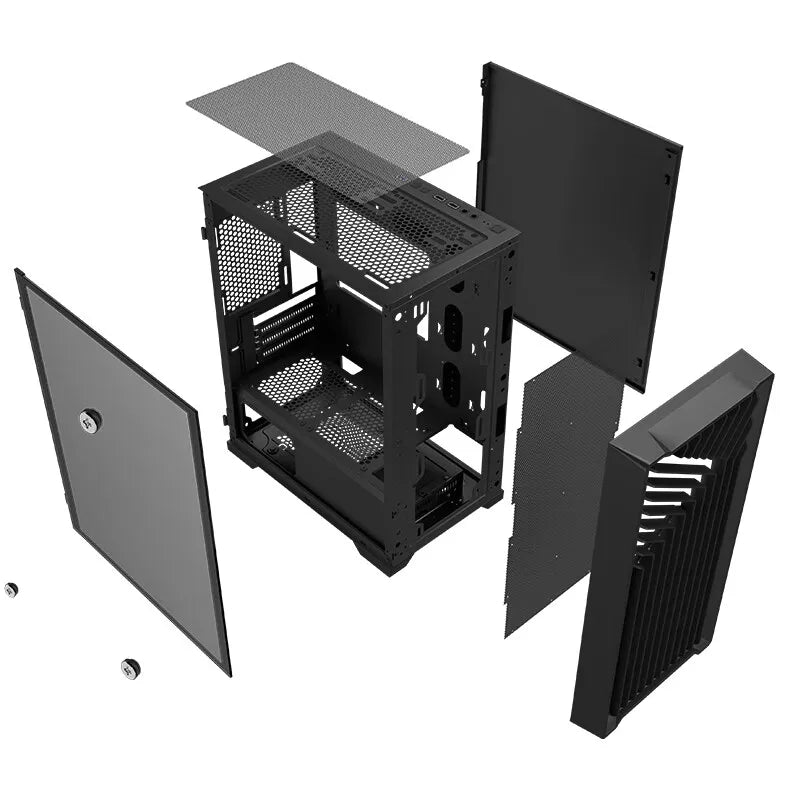 Lovingcool Oem Odm Cabinet Cpu Rgb Desktop Computer Case Tower Tempered Glass MATX ITX Gaming Gamer Pc Computer Cases