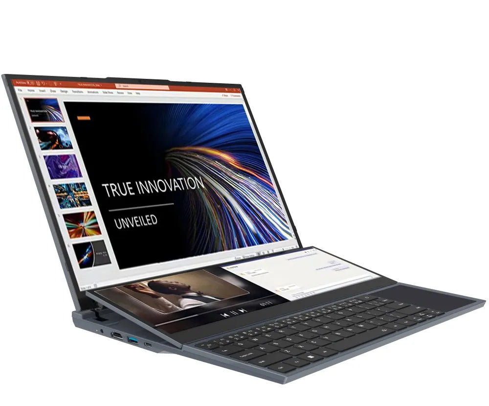 Custom Logo 16+14 Inch Dual Screen Intel I7 9th Gen Laptop Win 11 16GB+512GB SSD 15.6 Inches New Metal Body OEM 1920x1200