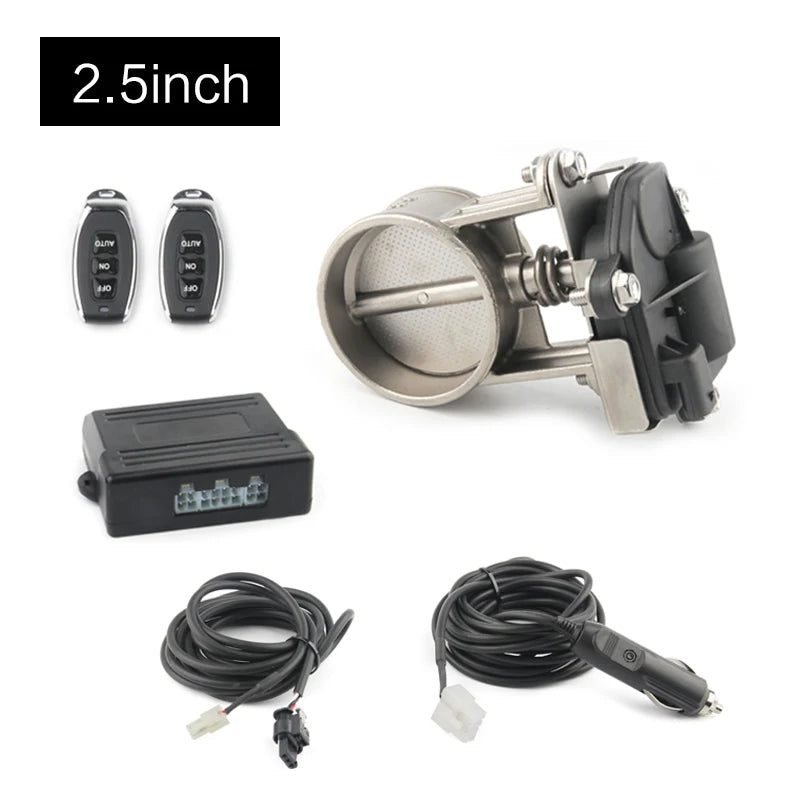 Stainless Steel Electric Exhaust Valve  2” 2.25” 2.5” 2.75” 3”  With Fine-tunable Remote Control Electronic Switch Kit