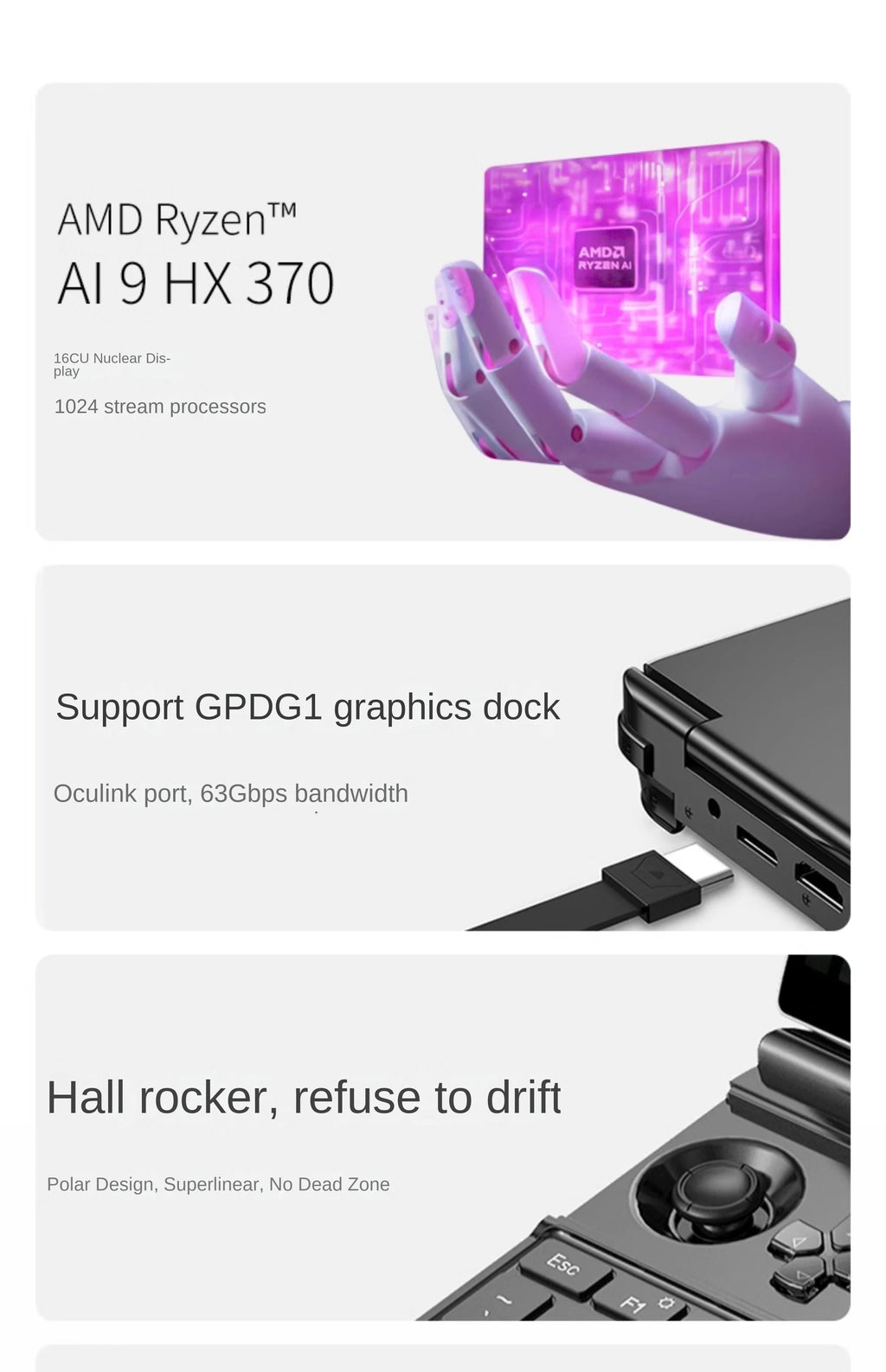 2025 New GPD Winmax2 High-Performance Handheld Mini Portable Computer AMDAI9hx370U Handheld Steam Game Console Mini Laptop