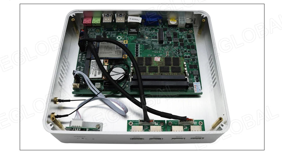 Eglobal Fanless Mini PC  Intel  i7-10510U 1065G7  2*DDR4 Msata+M.2 PCIE  Gamer Windows 10 Laptop Computer Components VGA DP HDMI