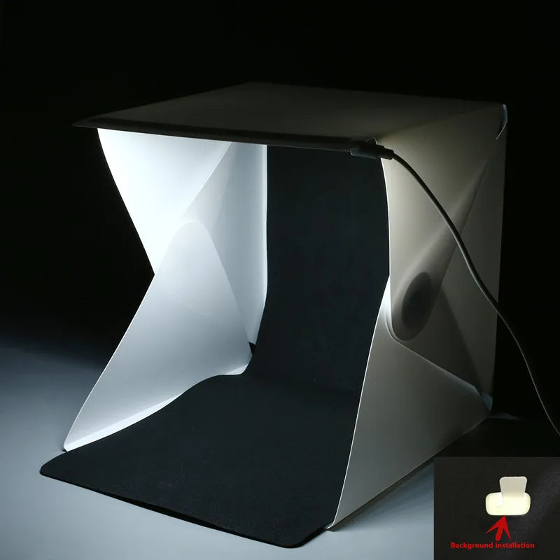 Portable Mini Photo Studio Box Photography Backdrop Built-in LED Light Photo Box fold  Photo Studio  Soft Box