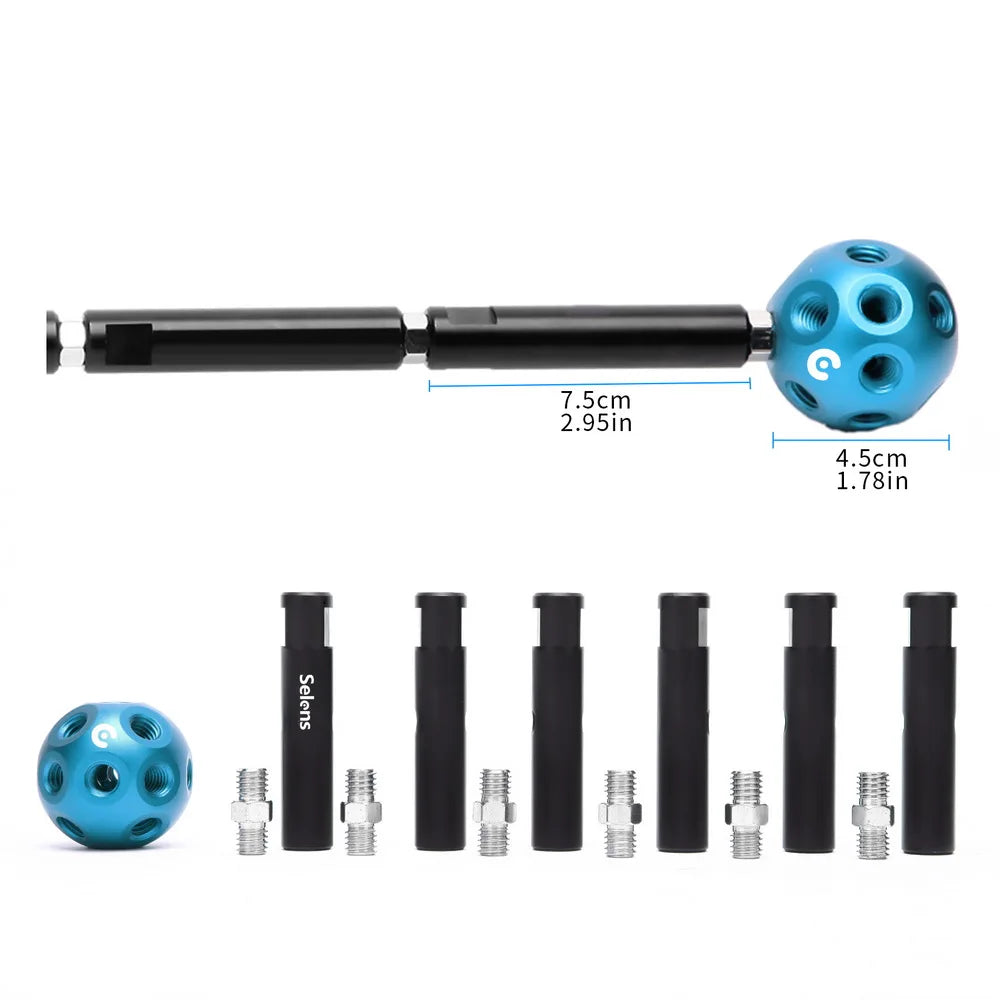 Selens Photography Equipment Multifunctional DIY Magic Ball 3/8 Hole for Studio Tripod Light Stand bracket connect stick