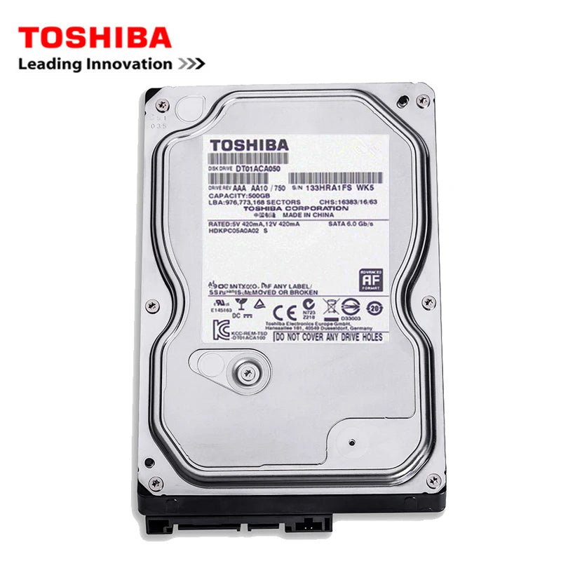 Toshiba brand 500GB desktop computer 3.5" internal mechanical hard disk SATA3 3-6Gb / s HDD 32MB Cache 500GB 7200RPM buffer