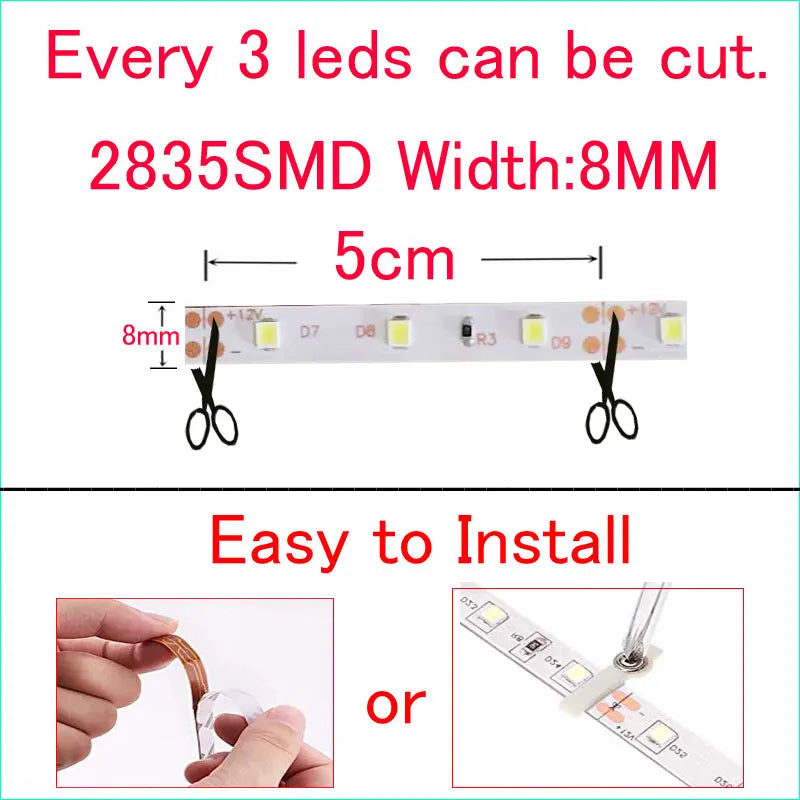led strip lights 12v waterproof 5 cm 1-5M LED strip Decoration Garland Wire Rope Tube Line flexible Neon Light light Cigar Drive