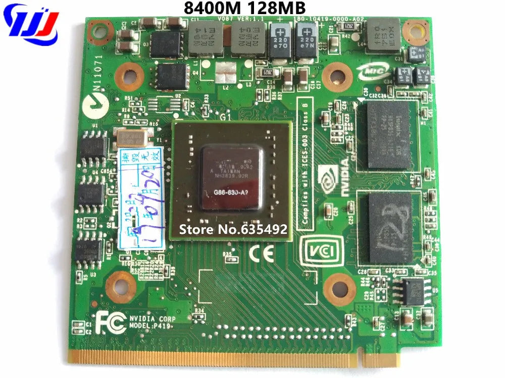 8400M GS 256MB For A c e r  Aspire  nV idi GeForce 5920G 5520G 4520G 7520G 7720G Laptop 8400MGS MXM II DDR2 256MB Graphics Card