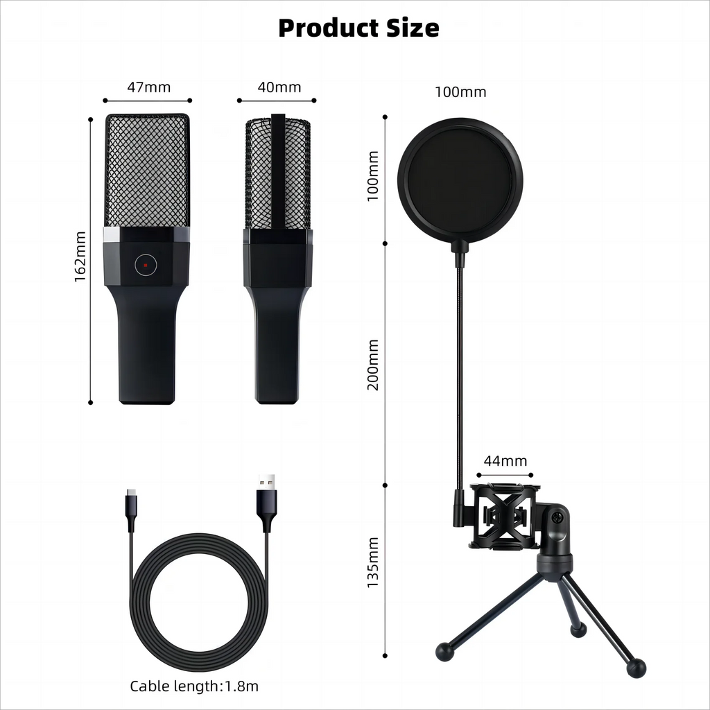 Demao X1R High Quality Recording Studio Equipment Usb Podcast Microphones for Live Streaming youtube Gaming