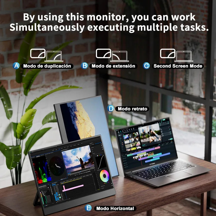 14 '' Portable IPS Monitor 1920x1200 Resolution Screen Touch or Non-Touch Option HD Type-C Mobile Office & Gaming Display