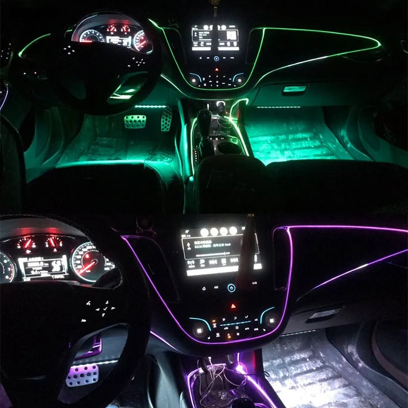 Car LED Strip Interior Decorative Lamps Strips Atmosphere Lamp Cold Light Decorative Dashboard Console LED Ambient Lights 1/3/5M