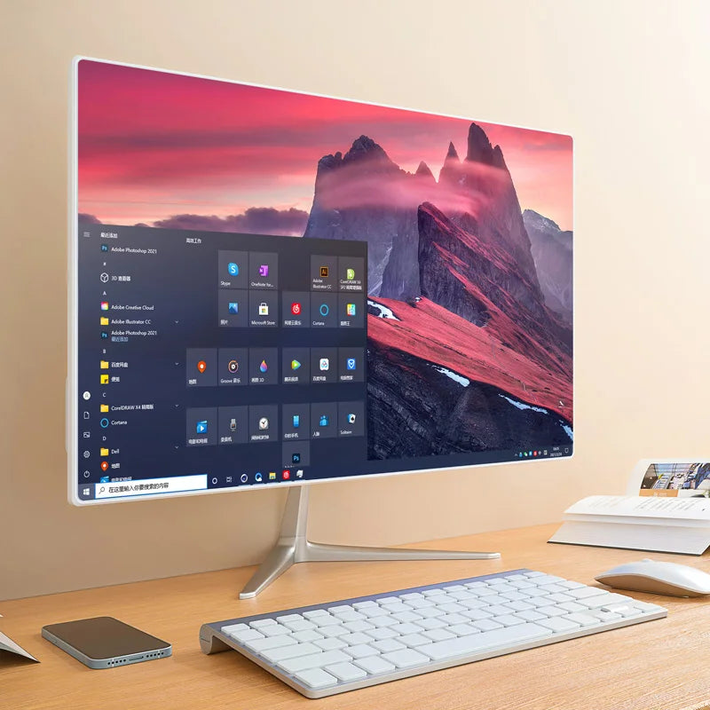 24" Core All-in-One PC Intel I5 5200u Monoblock Computadora 8GB RAM 256GB SSD OEM AIO Computer All in One PC With UPS Battery