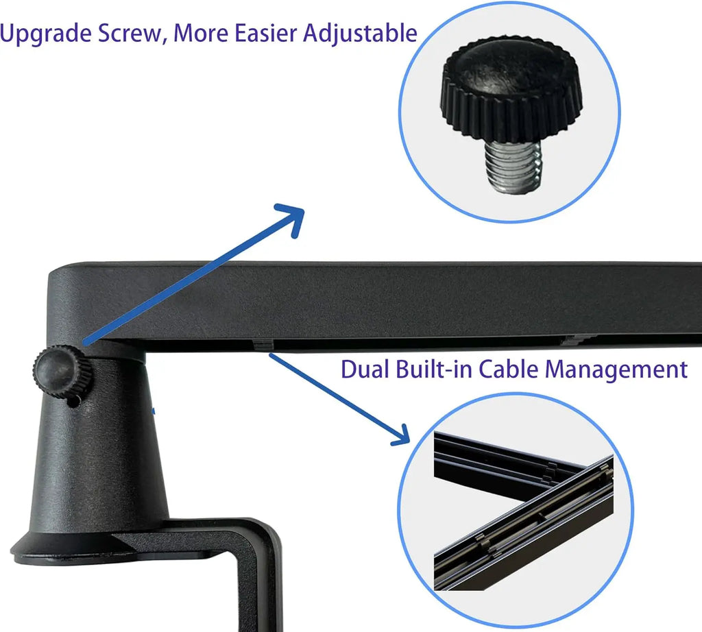 Prizmora AS17  Professional Aluminum Low Profile Heavy Duty Mic Arm Microphone Boom Arm Stand for Podcasting Gaming Streaming