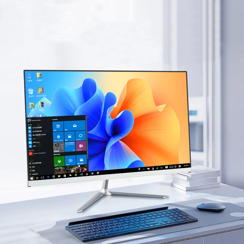 24" Core All-in-One PC Intel I5 5200u Monoblock Computadora 8GB RAM 256GB SSD OEM AIO Computer All in One PC With UPS Battery
