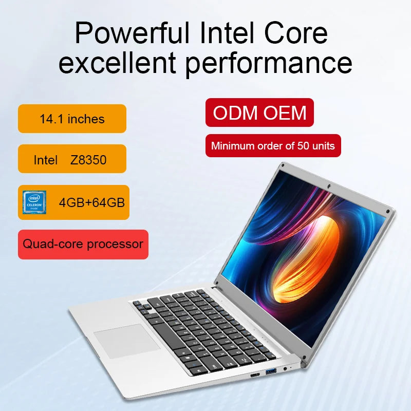 Cheapest Brand New 14-inch Laptop Great Experience 4+64GB Intel Z8350 Business Laptop
