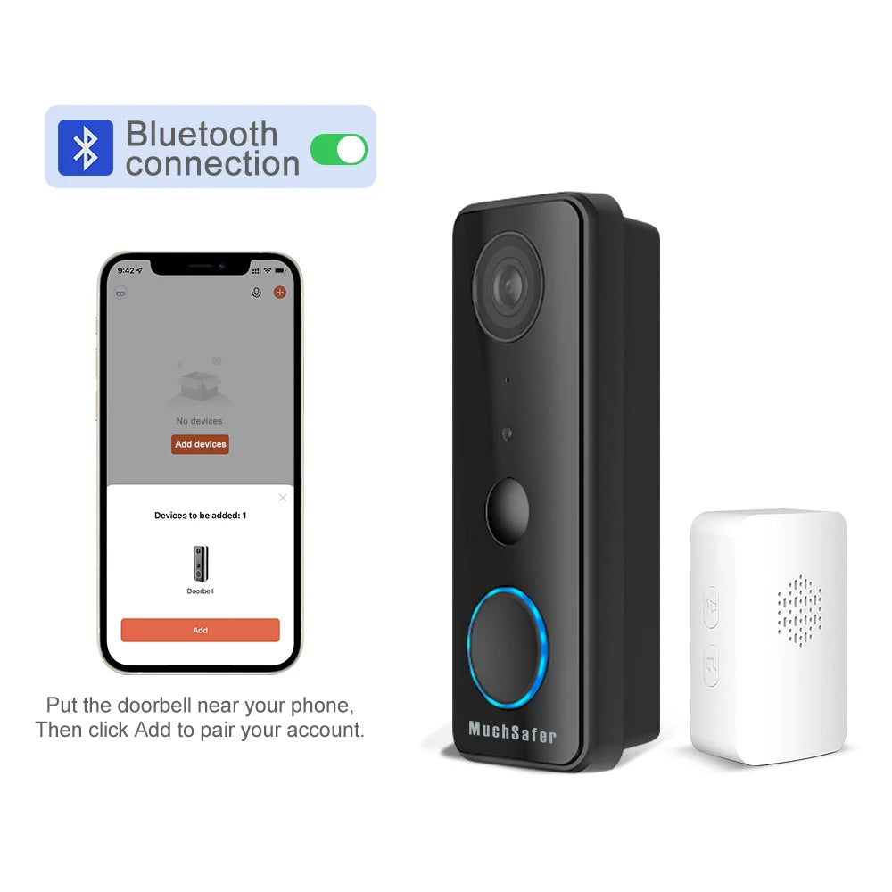 Alexa 1080P Tuya Smart Ring Doorbell Wireless Camera 2MP WiFi Bluetooth Video Battery Doorbell