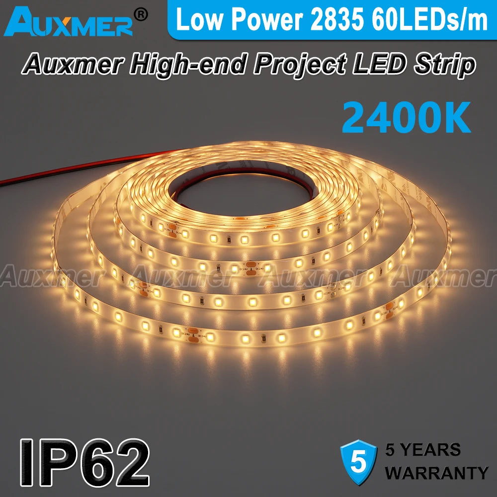 LED Strip Light Low Power 2835 60LEDs/m 4.8W/m,IP62 Waterproof,CRI90/95 Diode tape,DC12V/24V Led Lights for Room