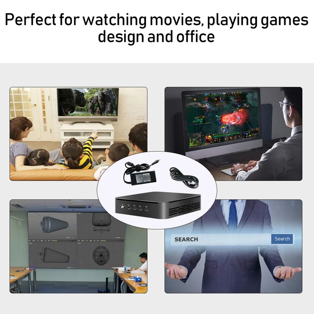MSECORE Intel Core i3i5i7 Mini PC Gamer Windows 10 Portable PC Office Desktop Computer HTPC MINIPC Barebone System Linux WiFi HD