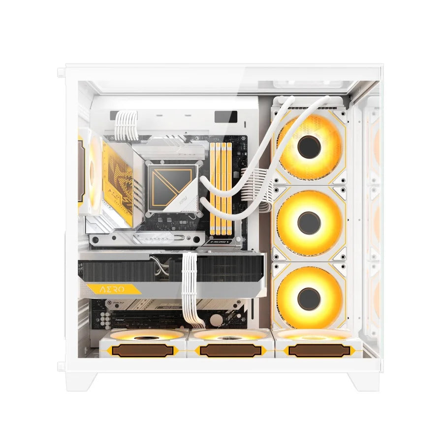 OEM Manufacturer Custom White ATX Computer Case Cases Towers RGB Gamer PC Cabinet Chassis Desktop Casing Gaming PC Case