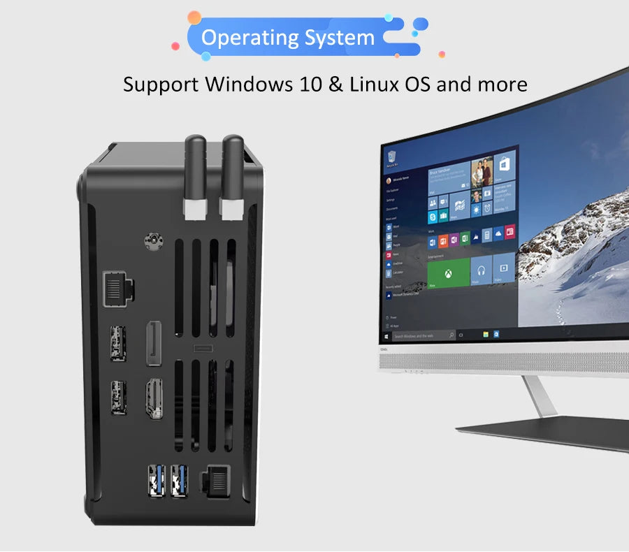 Gaming Desktop Computer Core i9 10980HK Xeon W-10885M E-2276M 2176M Mini Server PC 2*DDR4 2*NVME Dual Lan Office Design Computer