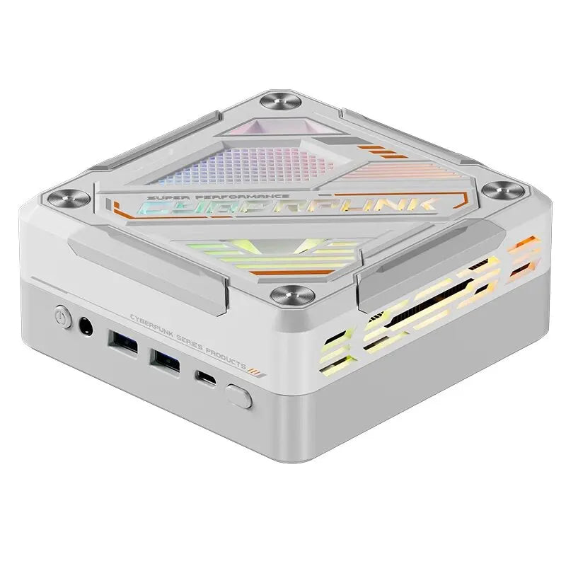 Cyberpunk Gamer PC AMD R7 8845HS 7840HS 7735HS Mini PC RGB Light DDR5 2.5G LAN USB4.0 Win11 Mini Computer 8K NUC WiFi6