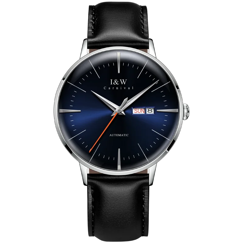 Fashion Men's Watches MIYOTA 8215 Watch Luxury brand CARNIVAL Automatic Mechanical Wristwatch Sapphire Double Calendar Men Watch