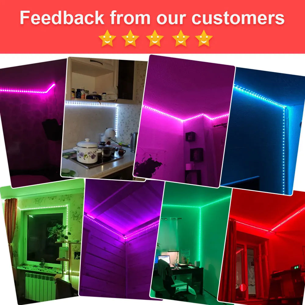 LED Strip Light 12V 18LEDS/M, RGB 5050 Lights,  Music Sync Color Changing, Built-in Mic, App Controlled LED Lights Rope Lights