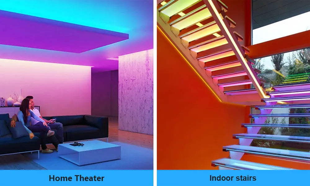 LED Strip Light 12V 18LEDS/M, RGB 5050 Lights,  Music Sync Color Changing, Built-in Mic, App Controlled LED Lights Rope Lights