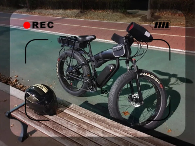 Custom 26inch Fat Snow tire ebike 1500W 48V 70ah  Large capacity  Li-ion battery electric long-distance cycling bicycle