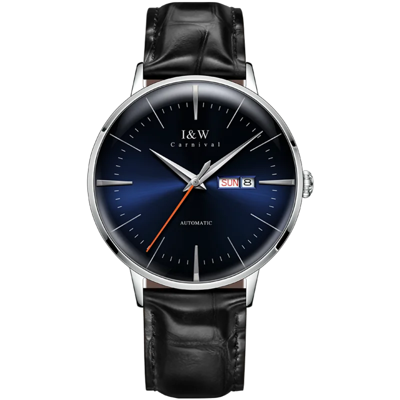 Fashion Men's Watches MIYOTA 8215 Watch Luxury brand CARNIVAL Automatic Mechanical Wristwatch Sapphire Double Calendar Men Watch