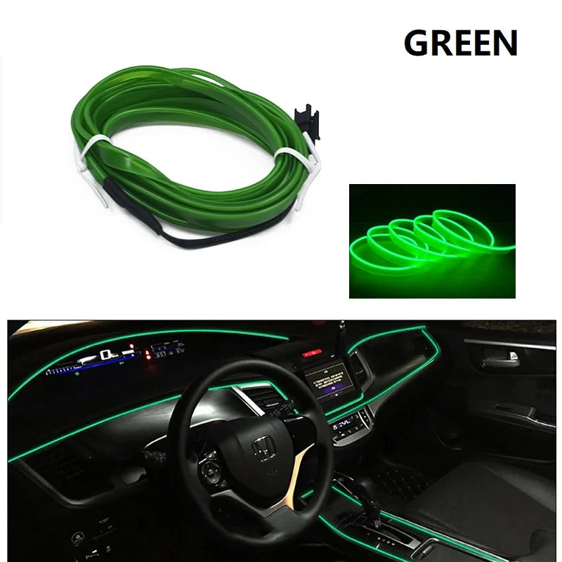 Car LED Strip Interior Decorative Lamps Strips Atmosphere Lamp Cold Light Decorative Dashboard Console LED Ambient Lights 1/3/5M