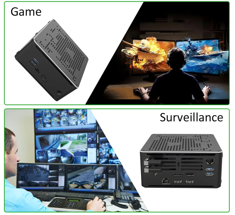 Gaming Desktop Computer Core i9 10980HK Xeon W-10885M E-2276M 2176M Mini Server PC 2*DDR4 2*NVME Dual Lan Office Design Computer