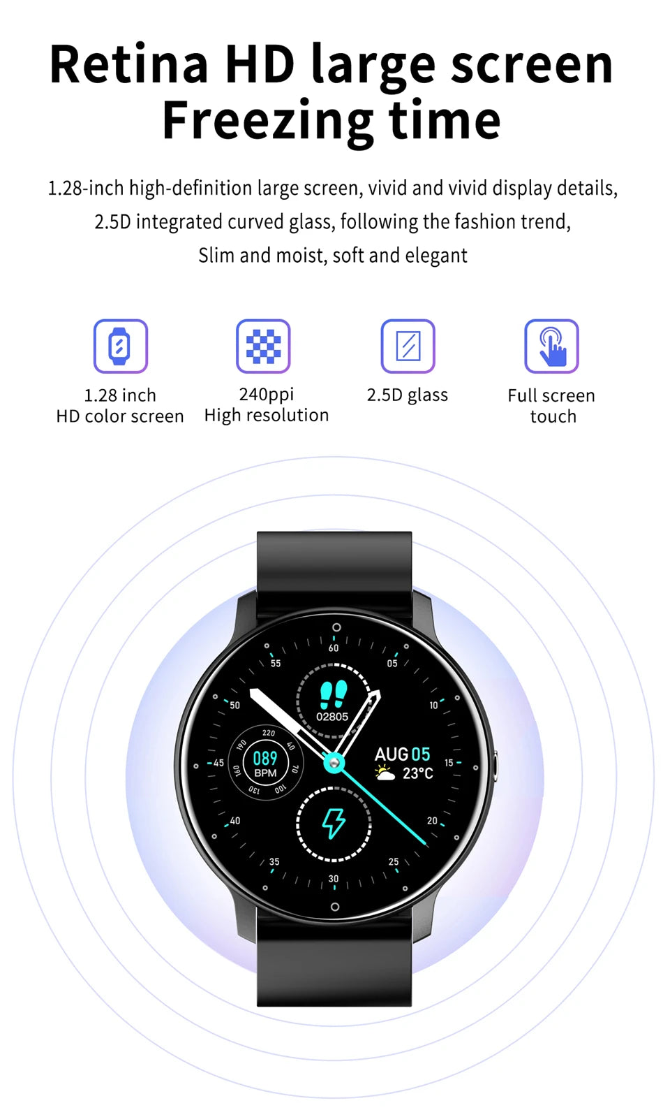 2025 Smartwatch Full Touch Screen Watches Sport Fitness Tracker IP68 Waterproof BT Call Smart Watch for Man Woman Android Phones