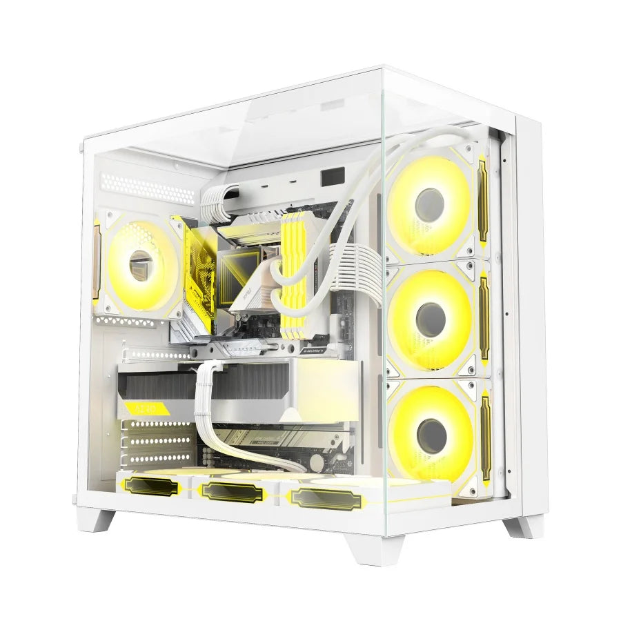 OEM Manufacturer Custom White ATX Computer Case Cases Towers RGB Gamer PC Cabinet Chassis Desktop Casing Gaming PC Case