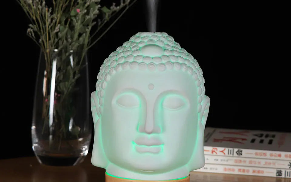 100ml Essential Oil Diffuser Buddha head Humidifier With Night Lamp Aromatherapy Mist Foger Maker Essential Oil Diffuse For Home