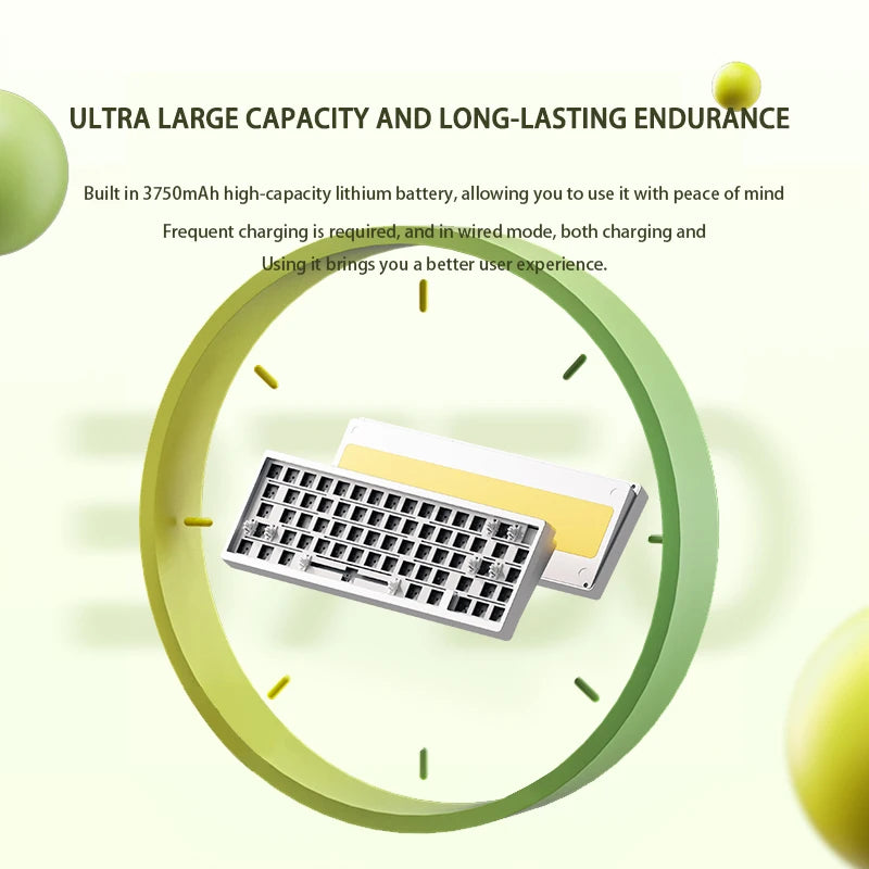 Weikav Lucky65 New Mechanical Keyboard 3Mode Aluminum Alloy USB-C Wireless for RGB LED Office Gamer PC Gaming Keyboard