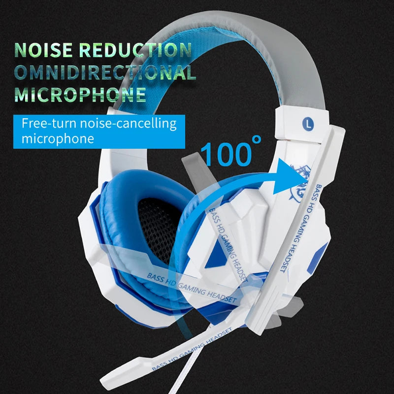 Gaming Headset with Mic and LED Light for PC Laptop Computer Cellphone PS4 Xbox 3.5mm Wired Stereo PC Gaming Headset Gifts