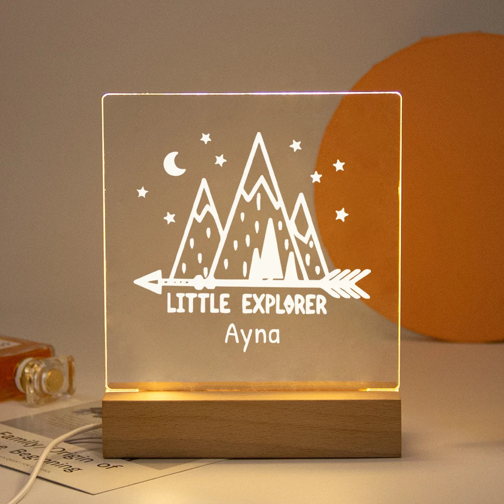 Drop Shipping Personalized Nightlight USB LED Customized Name 3D Lamp  Decoration Bedroom Toys Birthday For Baby Children Gift
