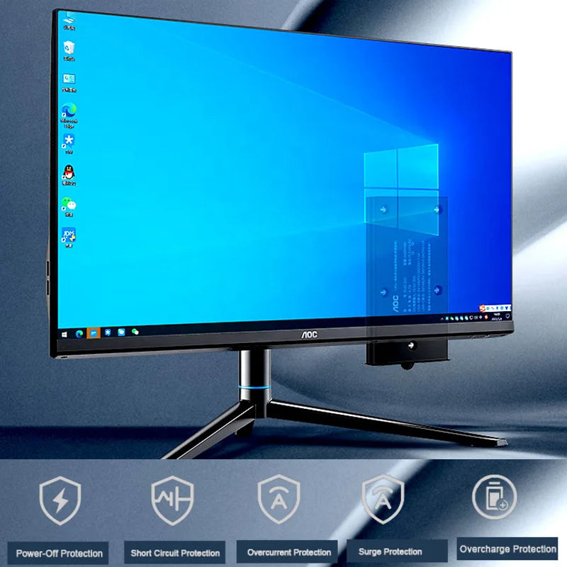 AOC 24" Desktop Computer Set All-in-One PC CPU N5095 DDR4 8GB 256GB SSD OEM PC All in One AIO Computer with UPS Battery