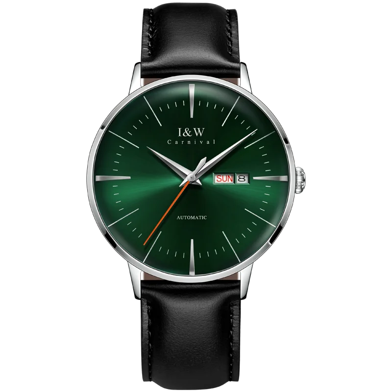 Fashion Men's Watches MIYOTA 8215 Watch Luxury brand CARNIVAL Automatic Mechanical Wristwatch Sapphire Double Calendar Men Watch