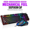 TF200 Slim Gaming Keyboard Mouse Combo Wired RGB Backlit English Spanish Russian for Gamer PC Laptop USB