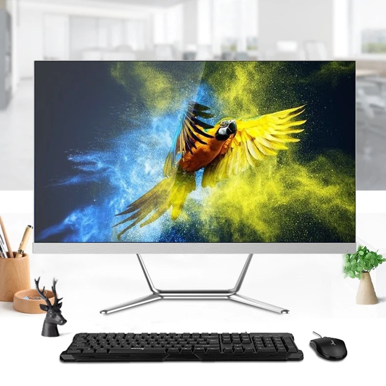 24" Core All-in-One PC Intel I5 5200u Monoblock Computadora 8GB RAM 256GB SSD OEM AIO Computer All in One PC With UPS Battery