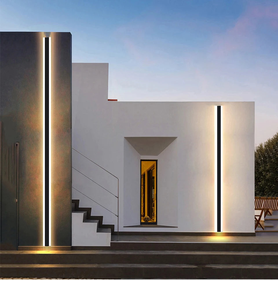 Modern Waterproof outdoor Long Strip LED wall lamp IP65 Aluminum Wall Light Garden porch Sconce Light 110V 220V Sconce Luminaire